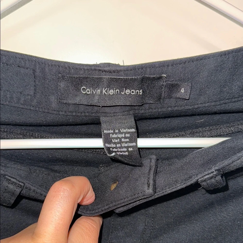 Calvin Klein Jeans Ankle Pant Straight Leg High Rise Pockets Black Womens size 4 - Picture 2 of 9
